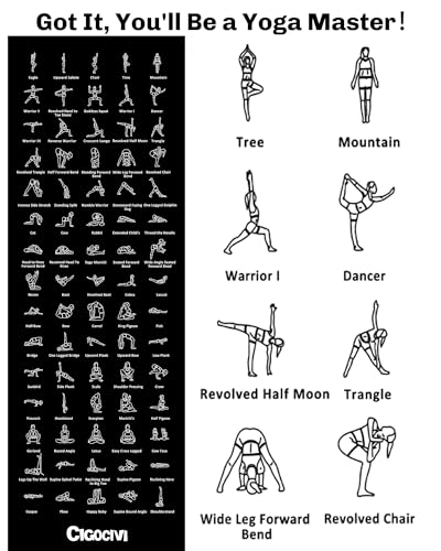 Instructional Yoga Mat with Poses and Stretches Printed On It - color: 블랙.
