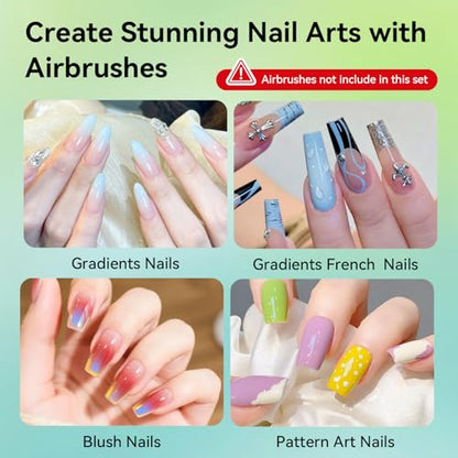 JODSONE 20Pcs Airbrush Gel Nail Polish Set for Nail Gradients No Dilution | 20 Colors Black White Pink Fine Mist Nail Gel Nail Polish DIY Various Patterns Nail Art Nail Art Design Salon Kit Girls Gift - color: Airbrush-2