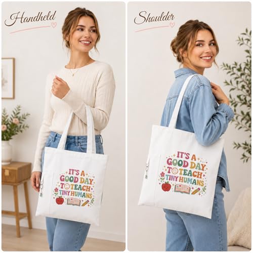Teacher Tote Bags for Travel Shopping, Teacher Appreciation Gifts - color: Style-1