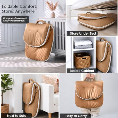 ZonLi Adjustable Floor Chair with Back Support - color: Brown