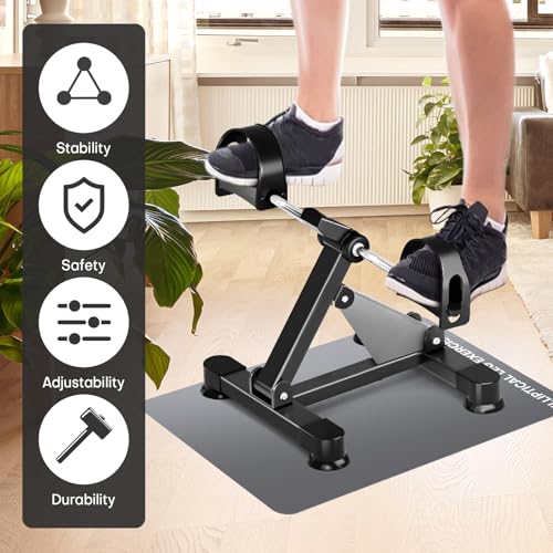 Under Desk Elliptical Mat - Non-Slip Exercise Equipment for Peloton Bike, Small Exercise Mat for Desk Workout Equipment - color: Grey 1 Pc