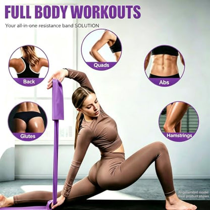 Resistance Bands for Working Out, Physical Therapy, Yoga & Pilates - color: Purple