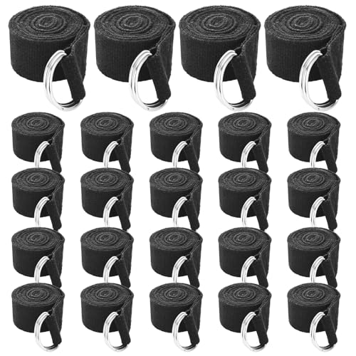 LANIAKEA 24PCS Yoga Strap for Stretching 6ft Exercise Adjustable Straps Yoga Belt with Adjustable D Ring Buckle for Pilates Gym Workouts Fitness Improves Sitting Posture