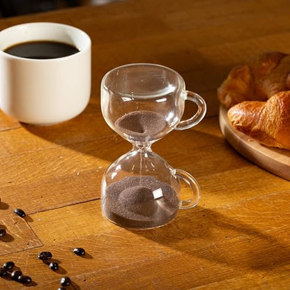 Kikkerland Coffee Break Sand Timer – 15-Minute Decorative Hourglass for Home & Office