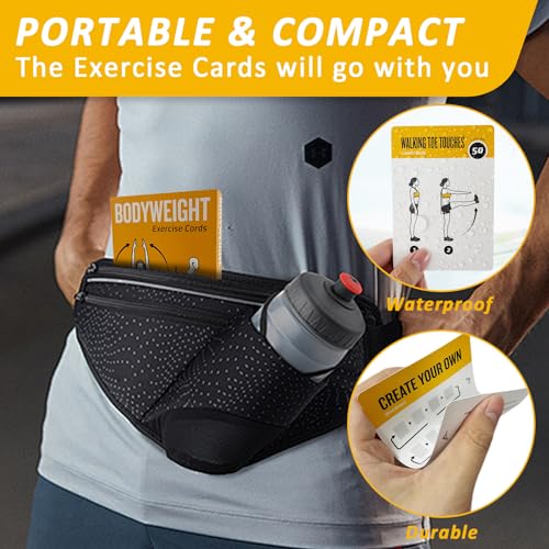 Bodyweight Exercises Cards, 62 Workout Cards Deck Large Size 5" x 3.5" Fitness Cards for Women & Men, Beginner Fitness Guide to Training Exercises at Home or Gym - style: Bodyweight Vol1