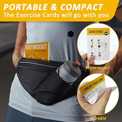 Bodyweight Exercises Cards, 62 Workout Cards Deck Large Size 5" x 3.5" Fitness Cards for Women & Men, Beginner Fitness Guide to Training Exercises at Home or Gym - style: Bodyweight Vol1