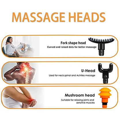 Massage Gun Heads, Replaceable Massager Gun Attachment 9 Different Muscle Massager Heads for 18-19mm Deep Tissue Percussion Massage Head s