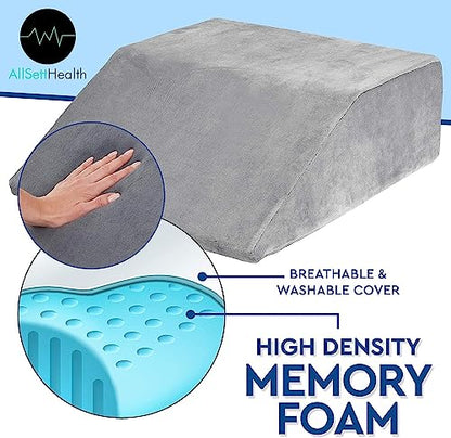 Leg Elevation Pillow - Memory Foam Leg Elevating Pillow | Leg Rest Wedge - Leg Pillow Elevation Blood Circulation | Relieves and Recovers Foot & Ankle Injuries | Foot Elevation Pillows for Swelling - style: Leg Elevation