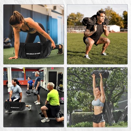 GarveeLife Workout Sandbag Unfilled - 5-200 LBS Heavy Duty Fitness Sandbag for Strength Training, Core & Full-Body Exercises | Adjustable Weight Home Gym - size: 125-200 LB