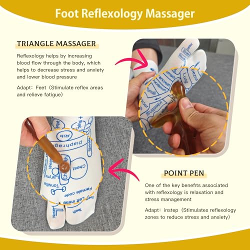 Foot Massager & Reflexology Socks for Pain Relief - color: Amber