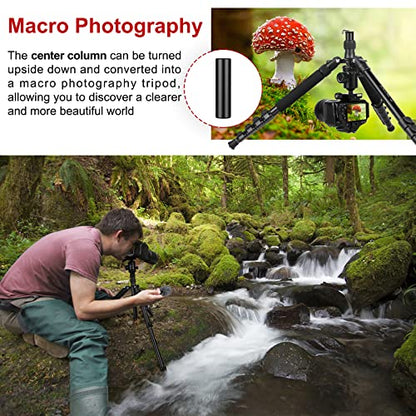 JOILCAN Tripod for Camera, 81" Camera Tripod Stand, 83 inches DSLR Tripods & Monopods, Heavy Duty Travel Tripod for Binoculars Laser Level Spotting Scope Telescope, Max Load 35lb - color: Black