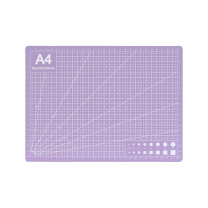 A4 Self-Healing Cutting Mat, Double-Sided Craft Mat with Grid Lines, Precision Rotary Cutting Board for Office Desk, Art Craft, Sewing, Hobby, and DIY Projects - 9x12 Inches - color: Purple