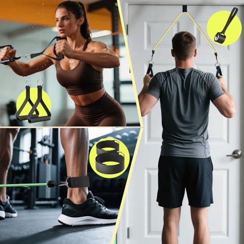 WHATAFIT Resistance Bands with Handles, 5-Level Exercise Bands for Workout - color: Navy Blue