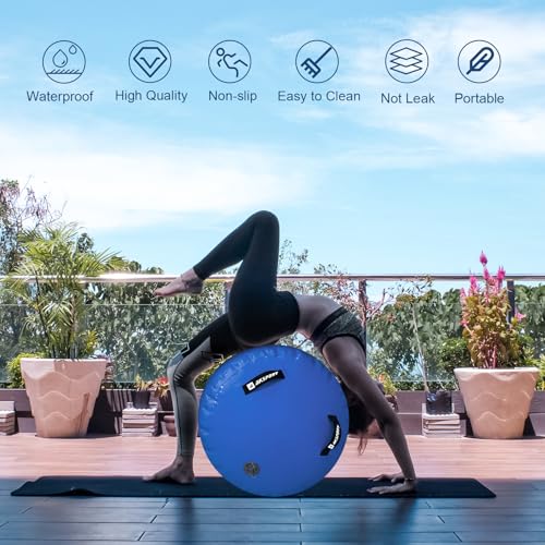 AKSPORT Air Roller Gymnastics Air Barrel for Backbends and Back Handsprings Exercise Training with Electric Air Pump for Home Use/Yoga/Cheerleading/Tumbling/Back Walkovers - color: Blue, size: 47inx29.5in（Diam)