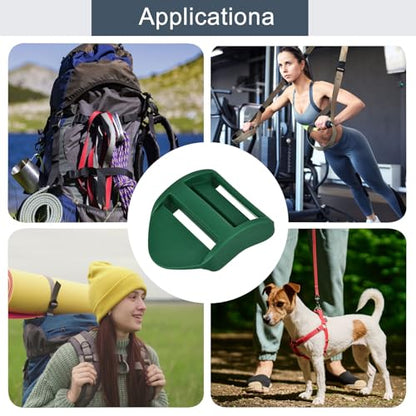 uxcell Plastic Ladder Slider Adjustable Buckles | Tension Lock Tri-Glides for Belt Backpack Straps Part Replacement - color: Dark Green, size: 1"