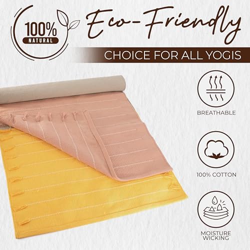 Y O Gayo Handmade Organic Yoga Mat made with 100% Organic Cotton Yoga Mat - Natural Yoga Rug for Exercise, Workout, & Fitness Rug - Hand Weaved, Washable - 74 inches X 26 Inches - multi-color - color: multi-color
