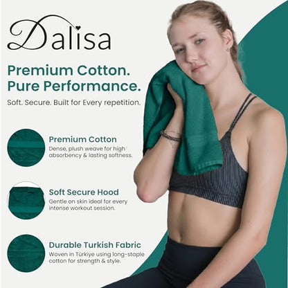 Dalisa Bench Hood Gym Towel, 100% Turkish Cotton, Non-Slip, Dark Green - color: Dark Green