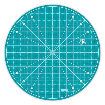 Headley Tools 13"x13" Round Rotating Cutting Mat, Self Healing Mat with 360-Degree Rotation & Anti-Slip Base, Sewing Board Cutting Mat Perfect for Fabric Quilting Leather Hobby Project, Turquoise - color: Turquoise, size: 13"L x 13"W