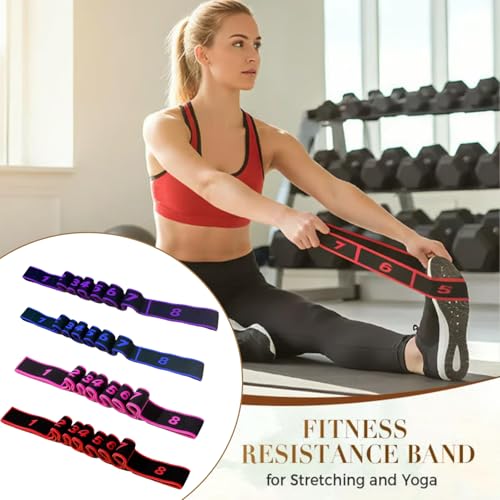 Fitness Resistance Band for Stretching and Yoga, Number Stretch Resistance Band with Clear Markings, 8-Section Elastic Training Bands - color: 1PCS