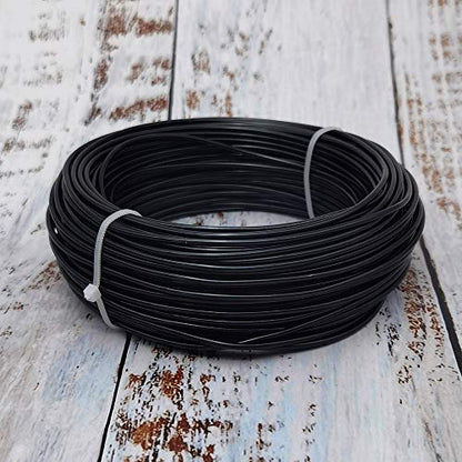 INSPIRELLE 12 Gauge Black Aluminum Craft Wire Bendable Metal Wire | 98 Feet for Jewelry Craft Making - color: Black, size: 12 Guage (2.0mm)