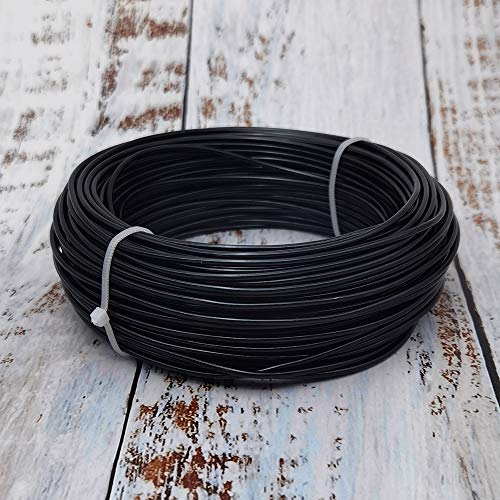 INSPIRELLE 12 Gauge Black Aluminum Craft Wire Bendable Metal Wire | 98 Feet for Jewelry Craft Making - color: Black, size: 12 Guage (2.0mm)
