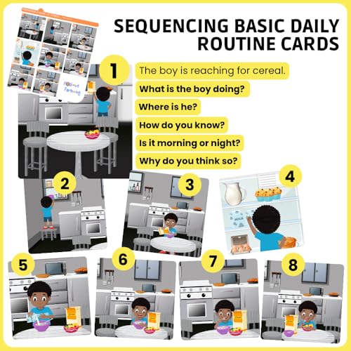 Sequencing Basic Daily Routine Conversation Cards | Learning Material for Social Skills & Emotional Intelligence | Speech Therapy Resources | ESL, Articulation, Storytelling, Sequencing Card Game