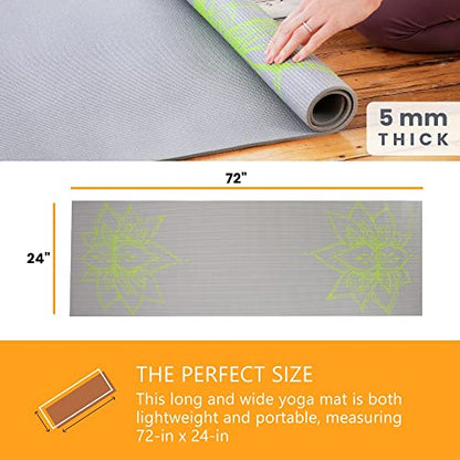 Sol Living Travel Yoga Mat - Natural Tree Rubber for Extra Grip - Non-Slip, Foldable, Eco-Friendly - Perfect for On-The-Go Yoga, Pilates, Fitness, Meditation - 24" x 72", Grey (EN-YP-PM003-GE) - color: Grey