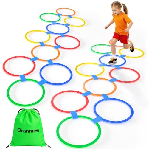 20Pcs 11" Hopscotch Rings, Agility Rings for Kids Obstacle Course - style: 11" Hoop – 2 Set