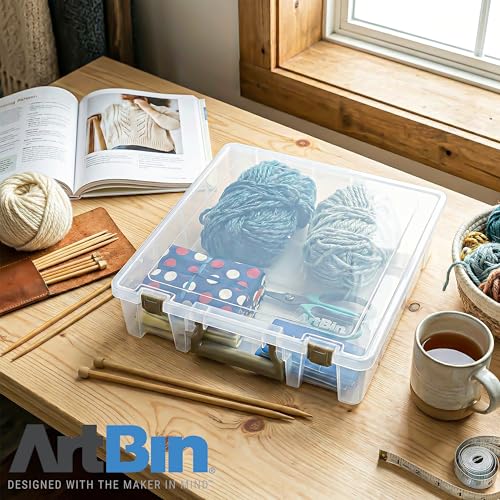 ArtBin Super Satchel 1 Compartment Box Clear Craft Organizer Storage Case - color: Clear & Gold