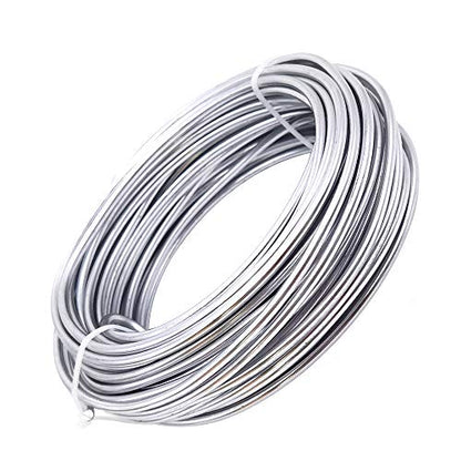 INSPIRELLE 9 Gauge Silver Aluminum Craft Wire Bendable Metal Wire | 42 Feet for Jewelry Craft Making - color: Silver, size: 9 Guage (3.0mm)