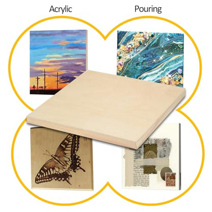 2 Pack 30x30'' Unfinished Gallery Birch Wood Canvas Panels | 1 1/2’’ Deep Wood Canvas, Cradle Boards for Painting, Acrylic Pouring, Art, Crafts, Epoxy Resin, Laser Engraving Cutting - size: 30*30 2 Pack