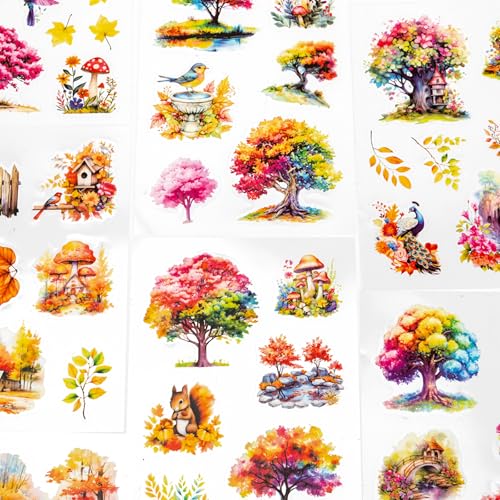 Autumn Filled The Garden Sticker Scrapbooking Supplies for Junk Journal, 20 Sheets PET Stickers - Vintage Journaling Stickers, Ephemera Sticker Book Pre Cut(TZ-009-003) - style: Autumn Filled The Garden
