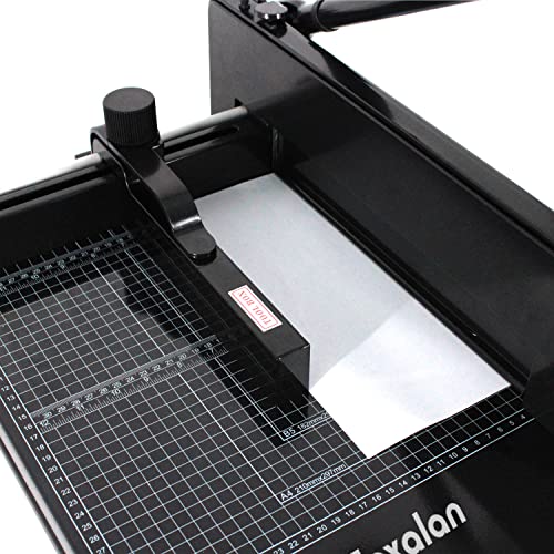 Heavy Duty Guillotine Paper Cutter - 400 Sheets Capacity, A4 12" Stack Paper Trimmer, Steel Base, Black - size: A4-12'' PAPER CUTTER