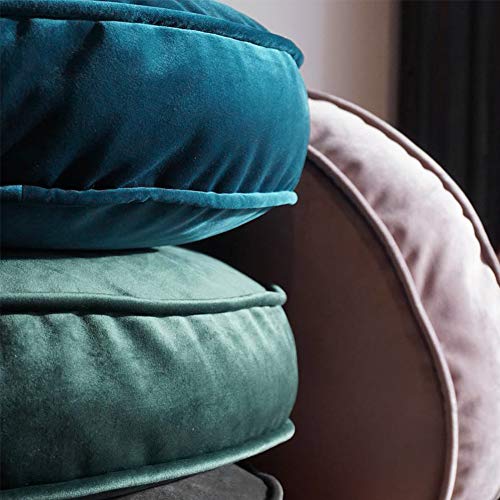 Round Floor Pillow Cover Velvet Throw Seating Pouf Yoga Meditation Cushion Plush Case Reading Room Decor Cover Only (19.7IN, Dark Blue) - color: Dark Blue, size: 19.7" x 19.7" (Pack of 1)