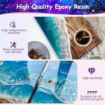 KISREL Epoxy Resin Kit 2 Gallon - Clear Casting Resin for Craft | 24 Pigments + 24 Mica Powders, No Yellowing, Bubble-Free Casting Resin for Art Crafts, Jewelry & Molds (1 Gal x 2) - size: 2Gallon