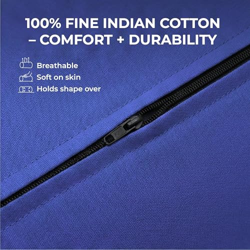 Rectangular Cotton Yoga Bolster, Yoga Pillow, Yoga Cushion, Yin yoga Bolster, Iyengar yoga bolster - color: Blue