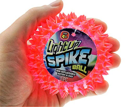 JA-RU Light Up Ball (4 Balls) Rubber Spiky Balls for Kids. Stress 699-4s | Relief Toy Autism Sensory Products. Dog Chew Toy Bulk Birthday Party Favors, Goodie Bag Stuffers - size: 4 Giant Balls