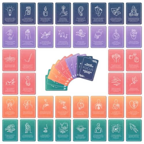 52 Mindfulness Cards for Stress Relief & Everyday Calm, 60-Second Self Care Prompt Deck for Gratitude, Grounding & Meditation, Wellness Gifts for Women and Men