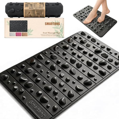 Smartrang High Elasticity Acupressure Mat, Foldable Particle Foot Massager, Pressure Point Pad for Relieve Foot Pain, Fasciitis - color: Black