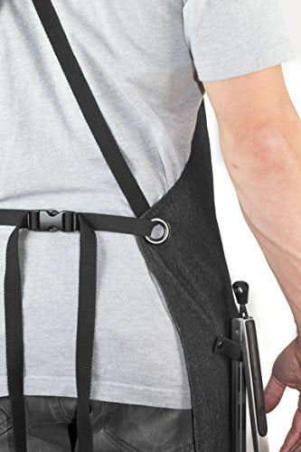 Hudson Durable Goods - Professional Grade Chef Apron for Kitchen, BBQ & Grill - color: Black Denim
