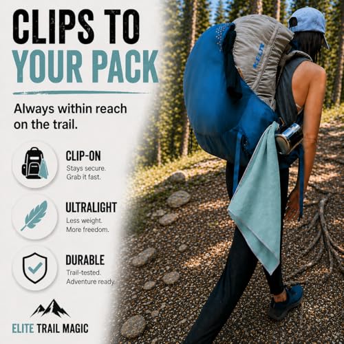 Elite Trail Magic Backpacking Ultralight Quick Dry Microfiber Soft Fast Drying Hand and Face Towel Wash Cloth Camping Yoga Hiking Active Lifestyle Small - color: Blue