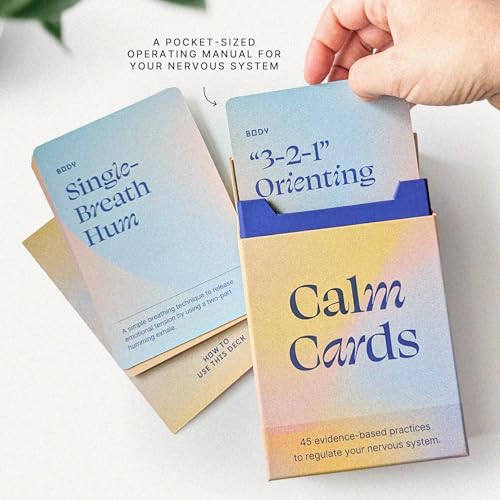 Holstee Calm Cards: 45 Science-Backed Mindfulness Exercises for Anxiety & Stress Relief – Quick Somatic Practices for Emotional Regulation, Awareness & Connection – Created with Expert Jonny Miller