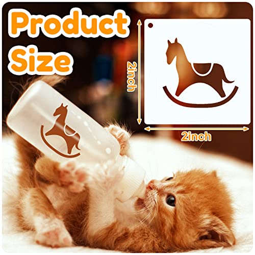Fainne 100 Pcs 2 Inch Baby Block Stencils Small Stencils for Painting | Reusable Craft Stencils, DIY Scrapbook, Wood Wall Fabric Rock Chalkboard Sign Painting, Home Art Decor Projects - style: Cute Baby Animal Style