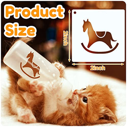Fainne 100 Pcs 2 Inch Baby Block Stencils Small Stencils for Painting | Reusable Craft Stencils, DIY Scrapbook, Wood Wall Fabric Rock Chalkboard Sign Painting, Home Art Decor Projects - style: Cute Baby Animal Style