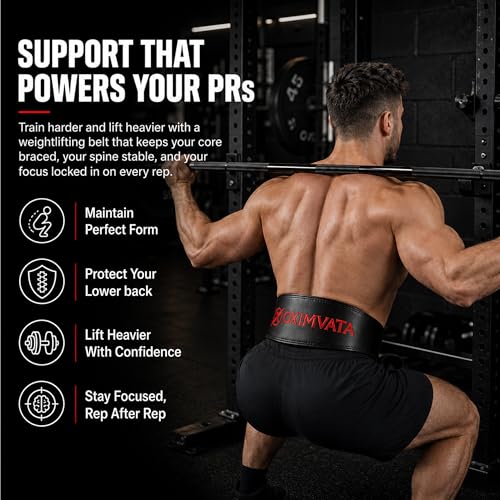 Weight Lifting Belt for Squat Deadlift Powerlifting Gym - color: Black/Red, size: Medium