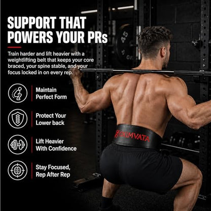 Weight Lifting Belt for Squat Deadlift Powerlifting Gym - color: Black/Red, size: Medium