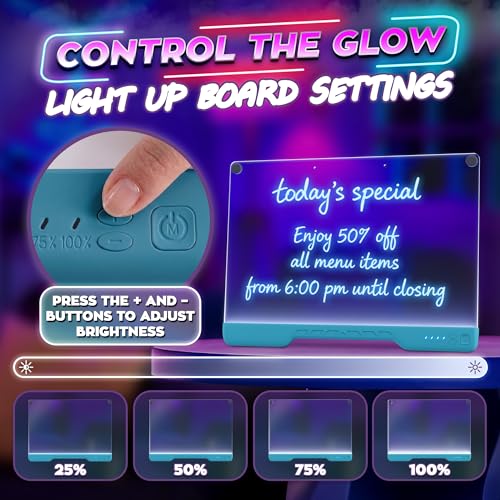 Upgraded 16-Inch LED Drawing Board Rechargeable – 7 Colors, 10 Lighting Effects, Adjustable Brightness – Acrylic Light Board for Tracing with Stand, Markers & Complete Set – Birthday Gift Idea (Blue) - style: Blue