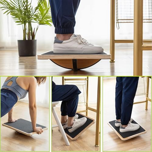StrongTek Slant Board & Balance Board Set – Wooden Incline Board with Adjustable Angles + Rocker Board for Core Strength, Stability, Stretching, Squats, and Rehab Training