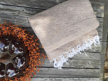 Open Road Goods Solid Color Mexican Yoga Blanket – Large Handwoven Throw for Yoga, Beach, Camping or Home – Soft and Durable Cotton Blend - color: Tan Blanket