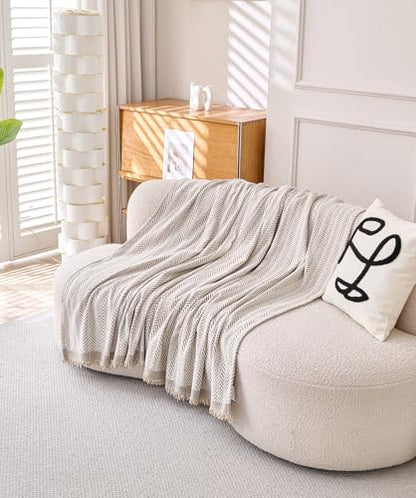 Erke Boho Chair Recliner Throw Cover Chenille Sheet Blanket 71”x71” - color: Beige Coffee, size: 71" x 71"